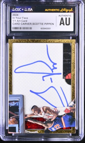 Scottie Pippen 1/1 Auto — "In Your Face" Card Carver Art Card | CGC x JSA AU