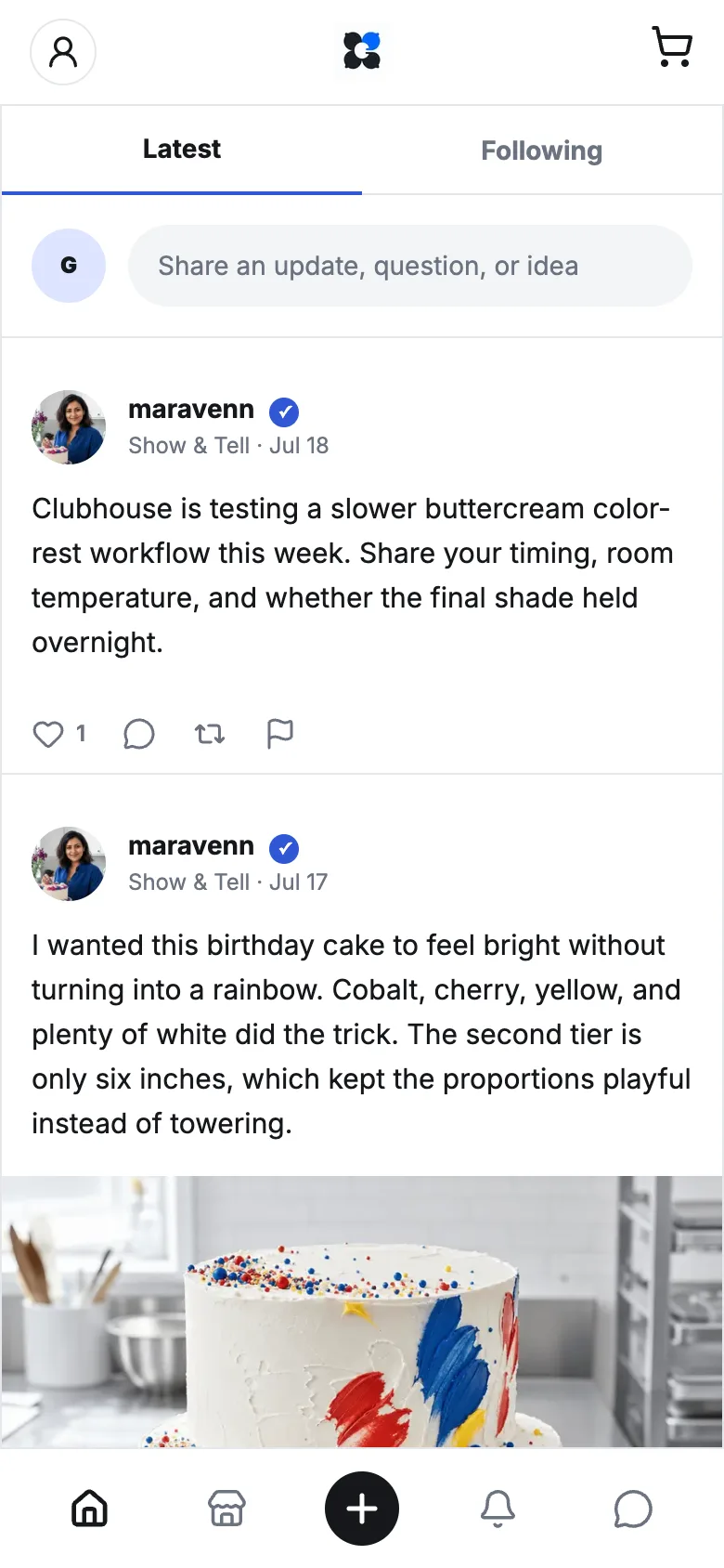 Clubhouse community theme on mobile