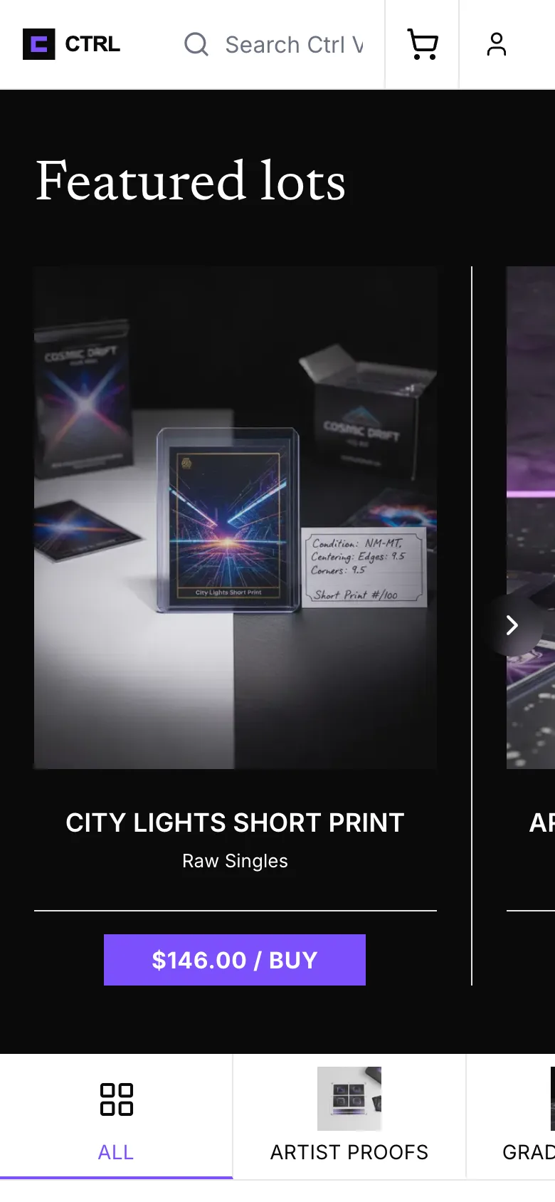 Ctrl collectibles theme on mobile